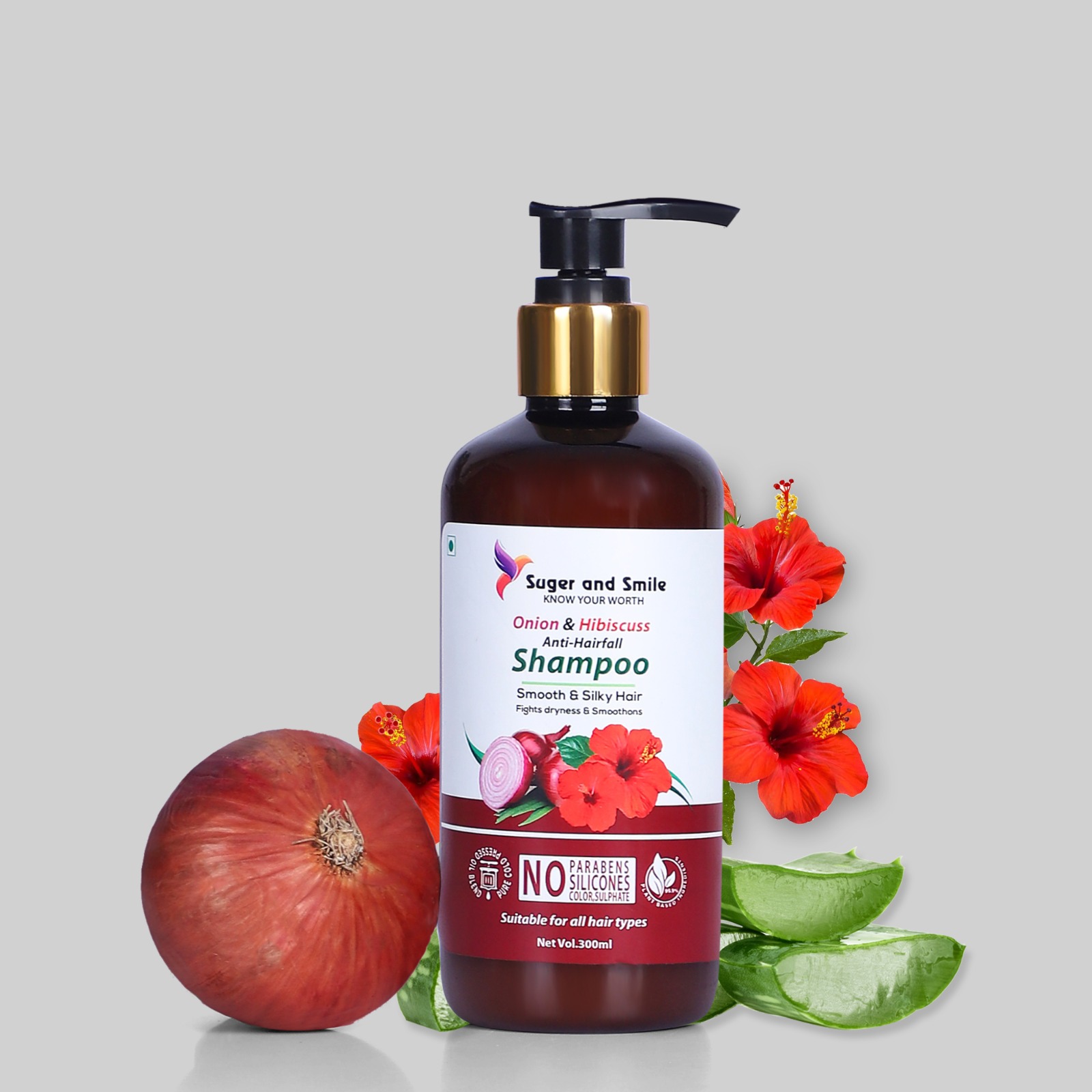 onion and hibiscuss anti hairfall shampoo